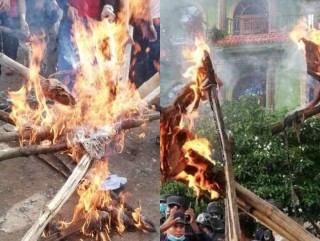 मध्यपश्चिम विश्वविद्यालयका उपकुुलपति सिंहको पुुत्ला दहन 