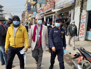 मास्क अभियानलाई प्रभावकारी बनाउन सिडियो र एसपी नै उत्रिय सडकमा