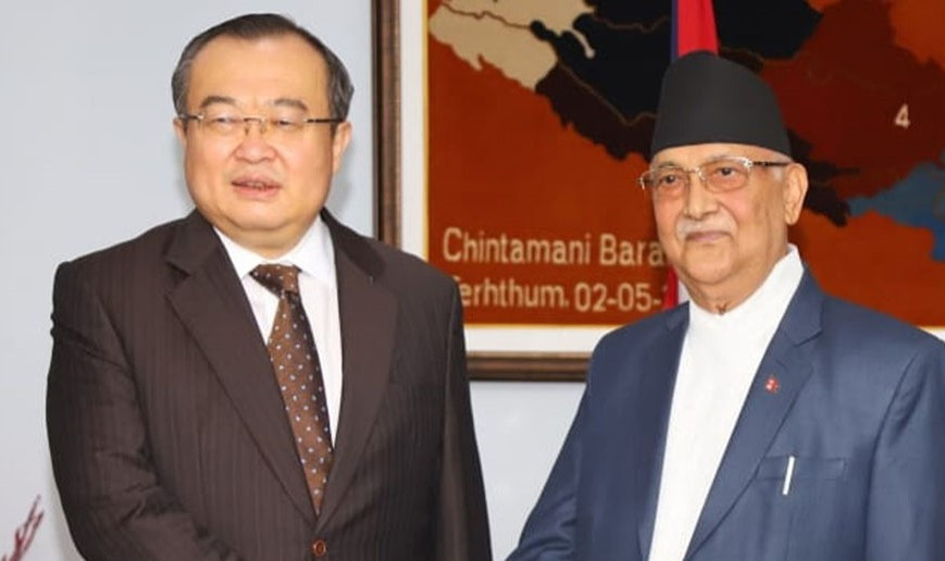 Chinese leader Liu calls on CPN (UML) Chair Oli