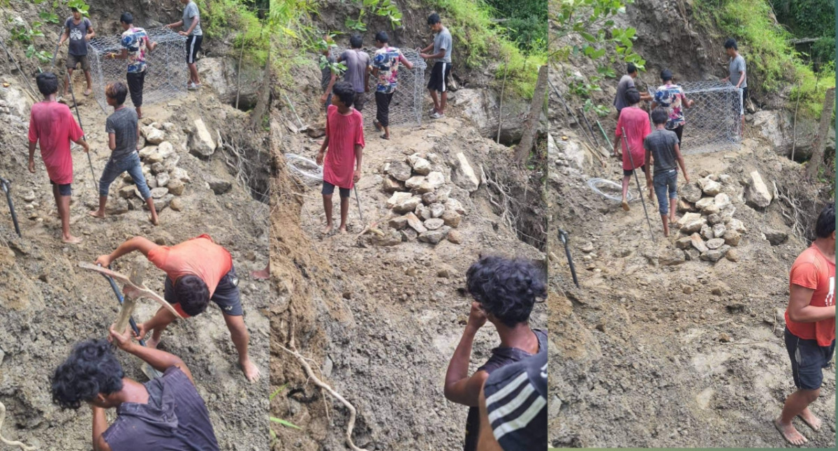 मेलम्ची ९ को पहिरो खुलाउने काम धमाधम