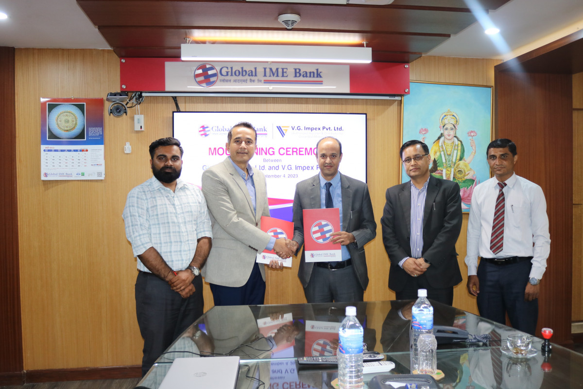 ग्लोबल आइएमई बैंक र भि जि इम्पेक्स (जिडब्लुएम नेपाल) बीच समझदारी पत्रमा हस्ताक्षर