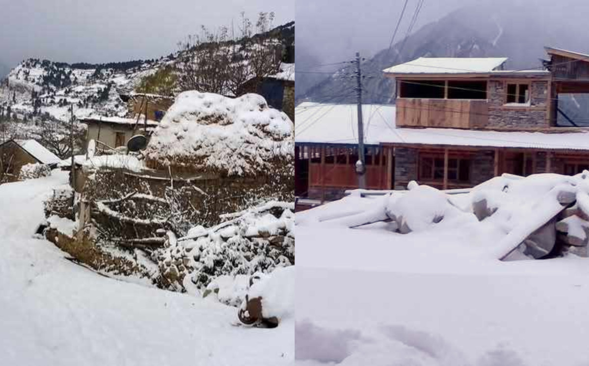 हिमाली जिल्ला हुम्लामा मौसममा आएको फेरबदल संगै हिमपात