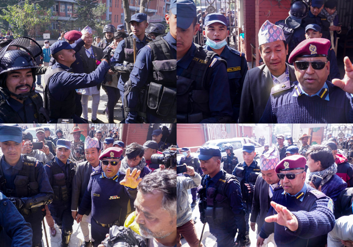 सिंहदरबार पुगे धरानका मेयर हर्क साम्पाङ, प्रहरीले खोस्यो  रित्तो गाग्री