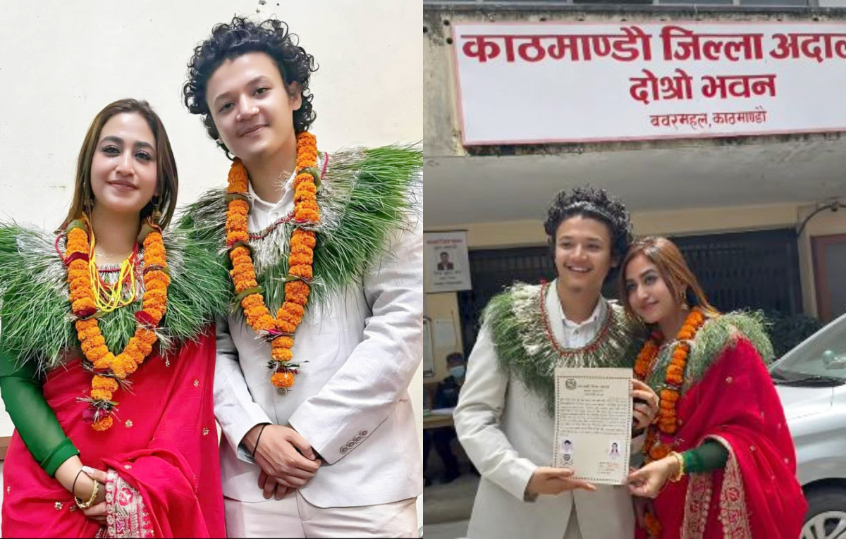 चर्चित टिकटकर आयुष र एलिजेले गरे कानूनी विवाह