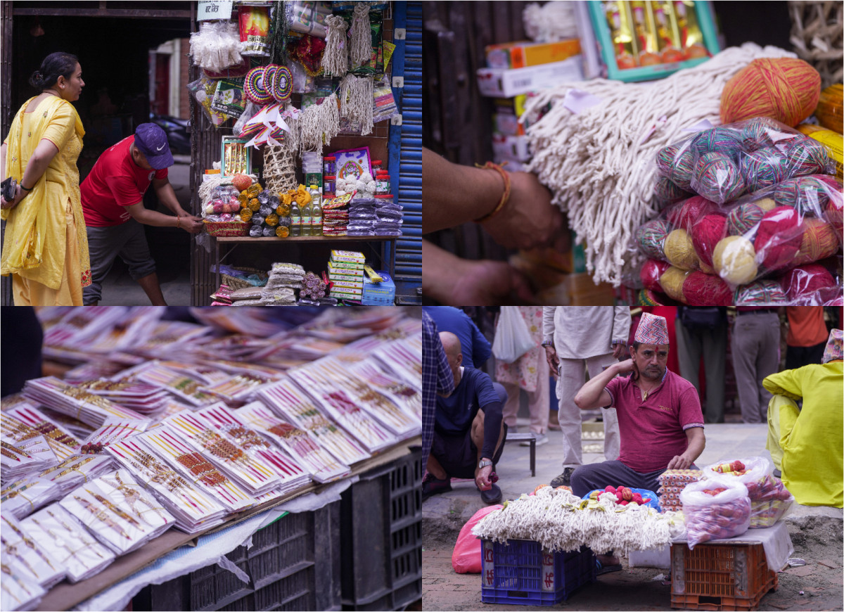 बजारमा जनैपूर्णिमा र रक्षा बन्धनको रौनक (फोटोहरु)