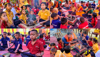 विद्यार्थीलाई आध्यात्मिकतातर्फ प्रेरित गराउँदै गायत्री महायज्ञ (फोटो फिचर)