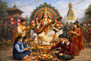 आज सरस्वती पूजा, देशभर श्रद्धा र उत्साहका साथ मनाइँदै