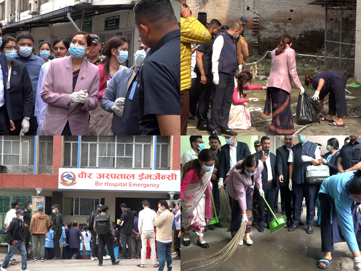वीर अस्पतालबाट सरसफाइ सप्ताह उद्घाटन,मन्त्री मेहेताले भनिन्;अभियान घर–घरमा चलाऔं